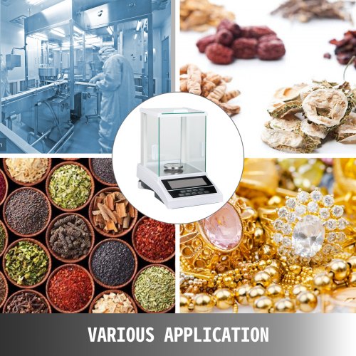 VEVOR Analytical Balance 200g Analytical Scale 0.1mg  High Precision Electronic Analytical Balance Precision Balance with Φ 80mm Tray Digital Scientific Lab Scale For Laboratory Pharmacy 200gx0.1mg