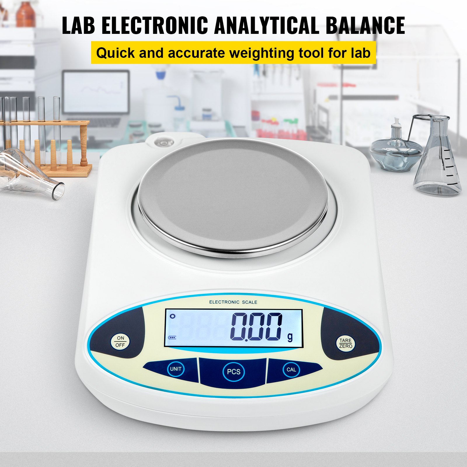 VEVOR Lab Scale Analytical Balance, 500g x 0.01g Accuracy High Precision Lab Scale 13 Units Conversion Scientific Digital Laboratory Balance Scale for Lab, Jewelry, Industrial, Business(500g, 0.01g)