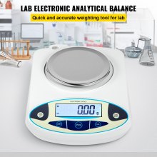 VEVOR Analytical Balance, 3000g x 0.01g Accuracy Lab Scale, High Precision Electronic Analytical Balance, 13 Units Conversion, Counting Function, LCD Display, for Lab University Jewelry (3000g, 0.01g)