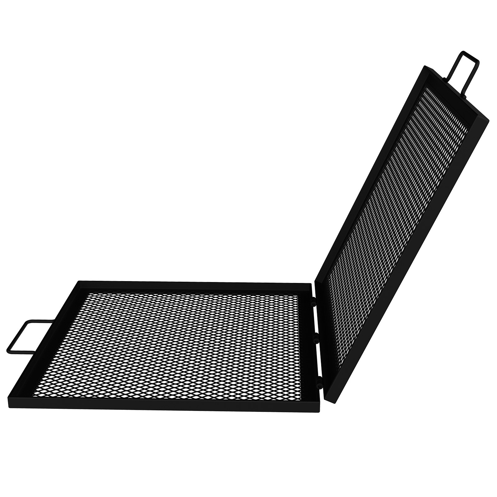 VEVOR Fire Pit Cooking Grill Grate 32 x 15 in Foldable Rectangle Campfire BBQ Rack, Heavy Duty X-Marks with Portable Handle & Support Wire for Outdoor Picnic Party & Gathering, Black