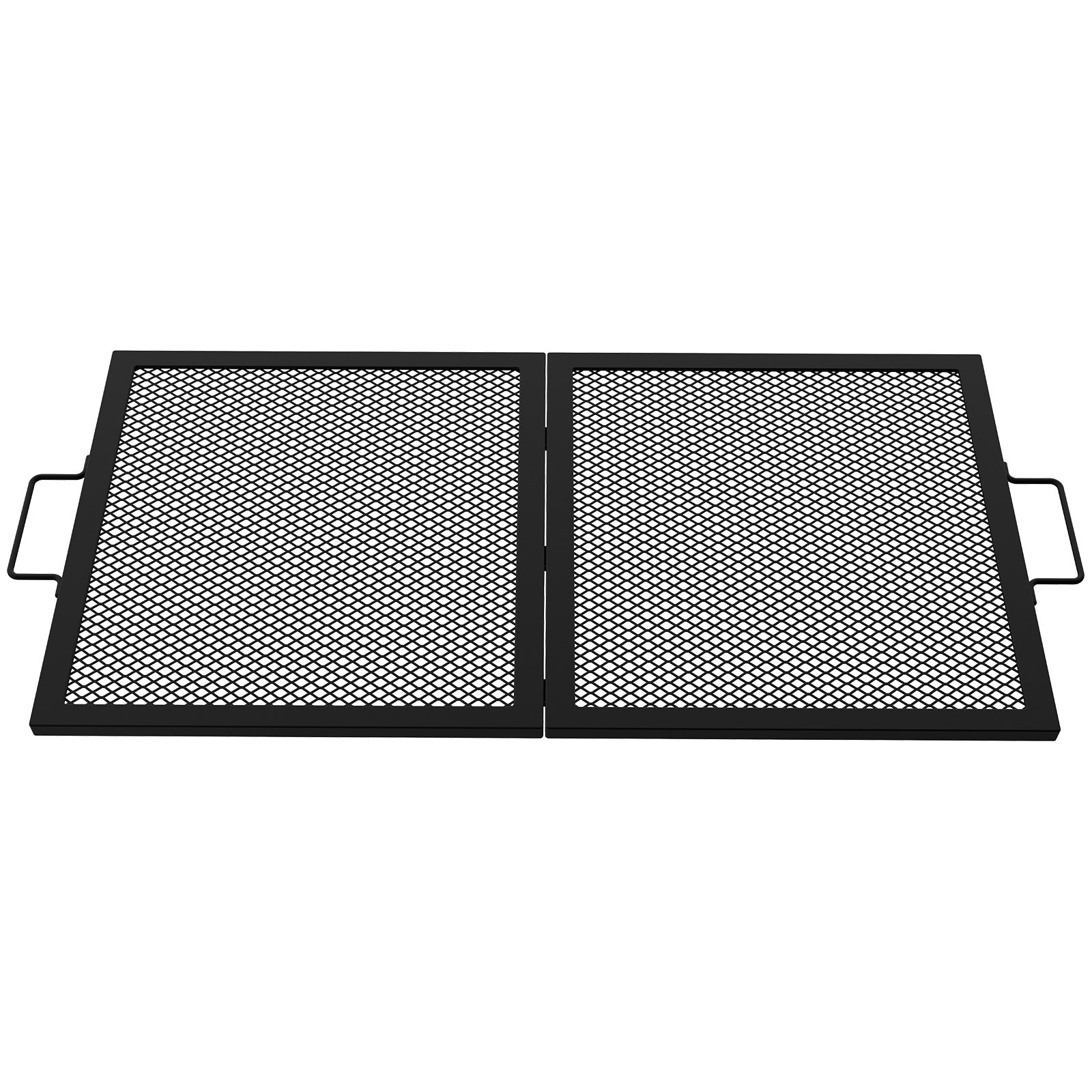 VEVOR Fire Pit Cooking Grill Grate 32 x 15 in Foldable Rectangle Campfire BBQ Rack, Heavy Duty X-Marks with Portable Handle & Support Wire for Outdoor Picnic Party & Gathering, Black