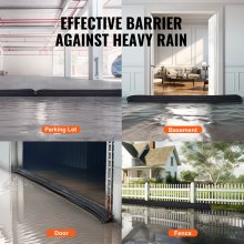 VEVOR Flood Barriers, Water Flood Dam Bags 5 Pack,  Water Barriers for Flooding with Plastic Bucket, Water Activated Flood Barriers for Home, Doorway, Driveway(10ft x 6in)