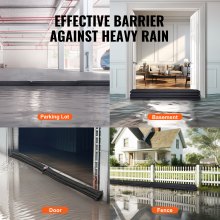 VEVOR Flood Barriers, Water Flood Dam Bags 10 Pack,  Water Barriers for Flooding with Plastic Bucket, Water Activated Flood Barriers for Home, Doorway, Driveway(5FT x 6in)