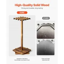 16 Pole Fishing Rod Holder Wood Fishing Rack for Garage 360° Rotate Floor Stand