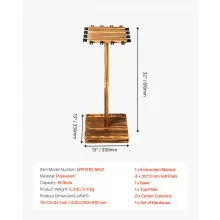 16 Pole Fishing Rod Holder Wood Fishing Rack for Garage 360° Rotate Floor Stand