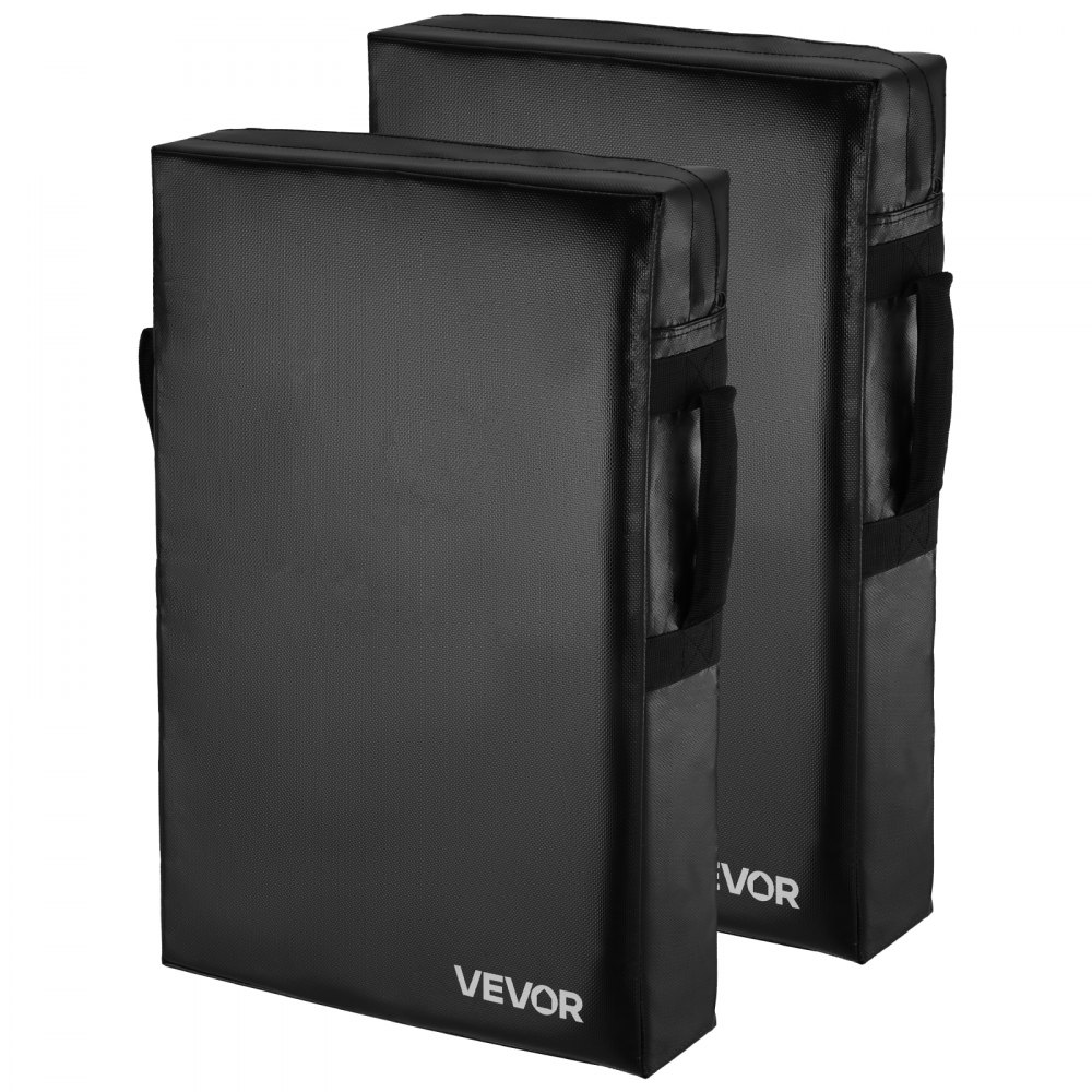 VEVOR Football Blocking Dummy, 24x16 in Blocking Pads, Kick Shield Pad with Handles, High-Density Sponge Tackle Dummies, Heavy Duty Training Equipment for Basketball Hockey Lacrosse, Black, 2PCS