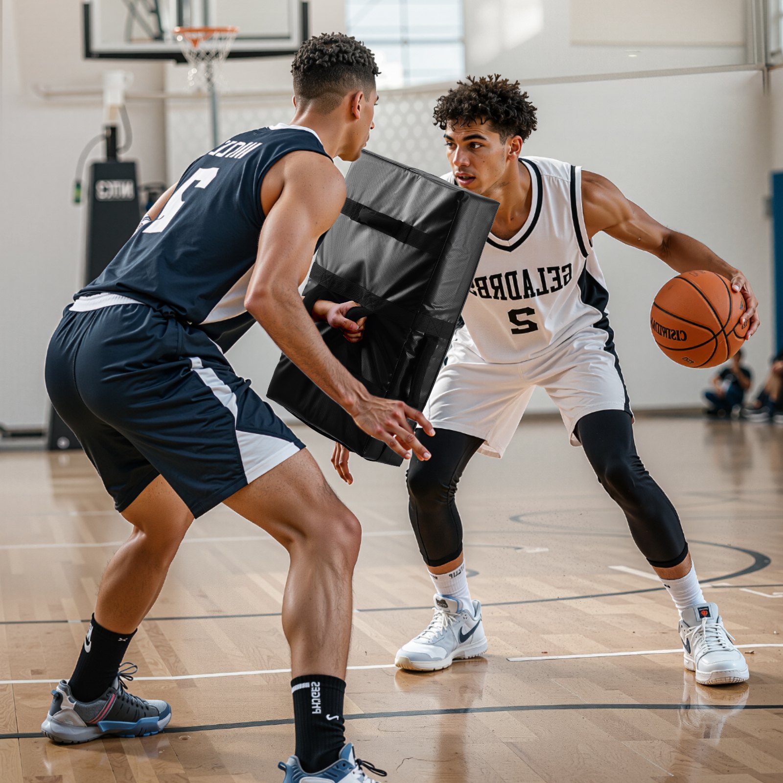 VEVOR Football Blocking Dummy, 24x16 in Blocking Pads, Kick Shield Pad with Handles, High-Density Sponge Tackle Dummies, Heavy Duty Training Equipment for Basketball Hockey Lacrosse, Black, 2PCS