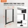 VEVOR 711.2MM Adjustable Furniture Legs, Square Reinforced Steel Office Table legs Set of 2 for DIY, Max Load 453.6KG Heavy Duty Desk Legs, Quick Instalation & Rich Accessories Legs Black