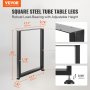 VEVOR 711.2MM Adjustable Furniture Legs, Square Reinforced Steel Office Table legs Set of 2 for DIY, Max Load 453.6KG Heavy Duty Desk Legs, Quick Instalation & Rich Accessories Legs Black