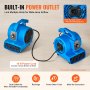 VEVOR Floor Blower 1360 RPM 600 CFM Air Mover με 4 γωνίες φυσήματος 3 ταχυτήτων