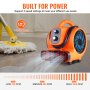 VEVOR Floor Blower 1380 RPM 1000 CFM Air Mover με 4 γωνίες φυσήματος 3 ταχυτήτων