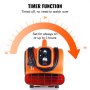 VEVOR Floor Blower, 1/4 HP, 1000 CFM Air Mover for Drying and Cooling, Portable Carpet Dryer Fan with 4 Blowing Angles and Time Function, for Janitorial, Home, Commercial, Industrail Use, ETL Listed