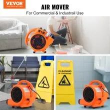 VEVOR Floor Blower, 1/4 HP, 1000 CFM Air Mover for Drying and Cooling, Portable Carpet Dryer Fan with 4 Blowing Angles and Time Function, for Janitorial, Home, Commercial, Industrial Use, ETL Listed