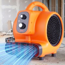VEVOR Floor Blower, 1/4 HP, 1000 CFM Air Mover for Drying and Cooling, Portable Carpet Dryer Fan with 4 Blowing Angles and Time Function, for Janitorial, Home, Commercial, Industrail Use, ETL Listed
