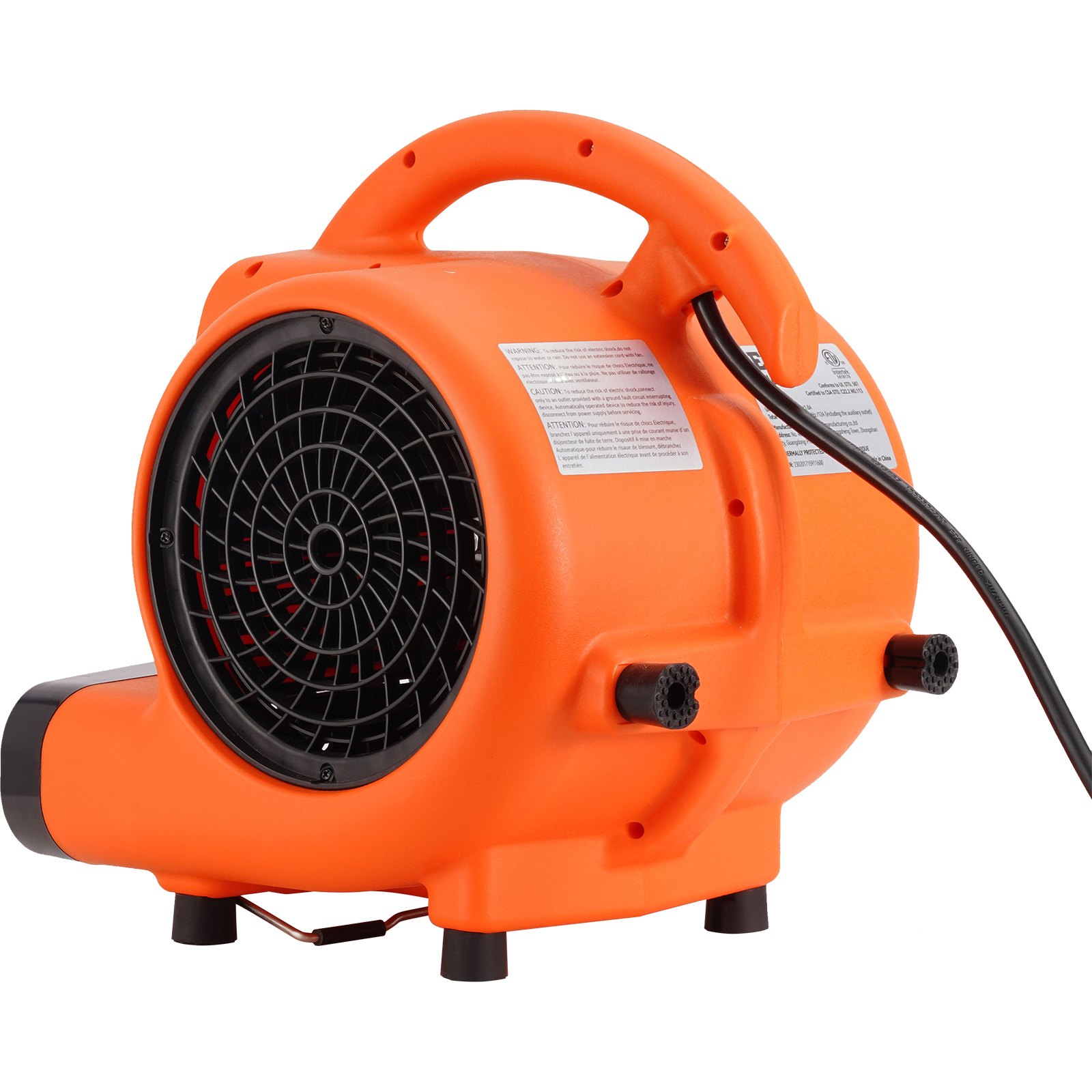 VEVOR Floor Blower, 1/4 HP, 1000 CFM Air Mover for Drying and Cooling, Portable Carpet Dryer Fan with 4 Blowing Angles and Time Function, for Janitorial, Home, Commercial, Industrail Use, ETL Listed