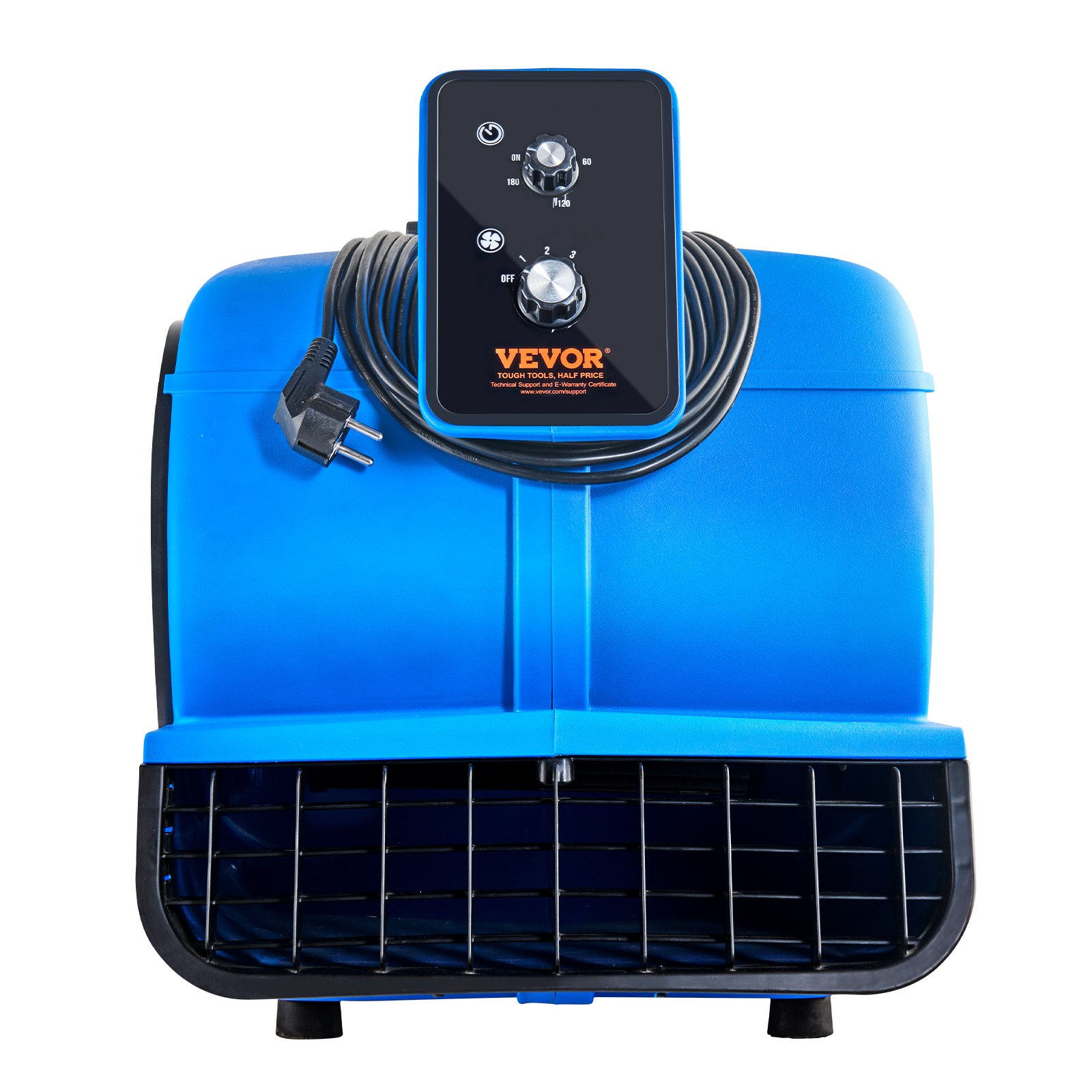 VEVOR Floor Blower, 1560 RPM 4000 CFM, Air Mover for Drying and Cooling, Portable Carpet Dryer Fan with 3 Blowing Angles, Timer, 3-Speeds Adjustment, for Janitorial, Home, Commercial Use
