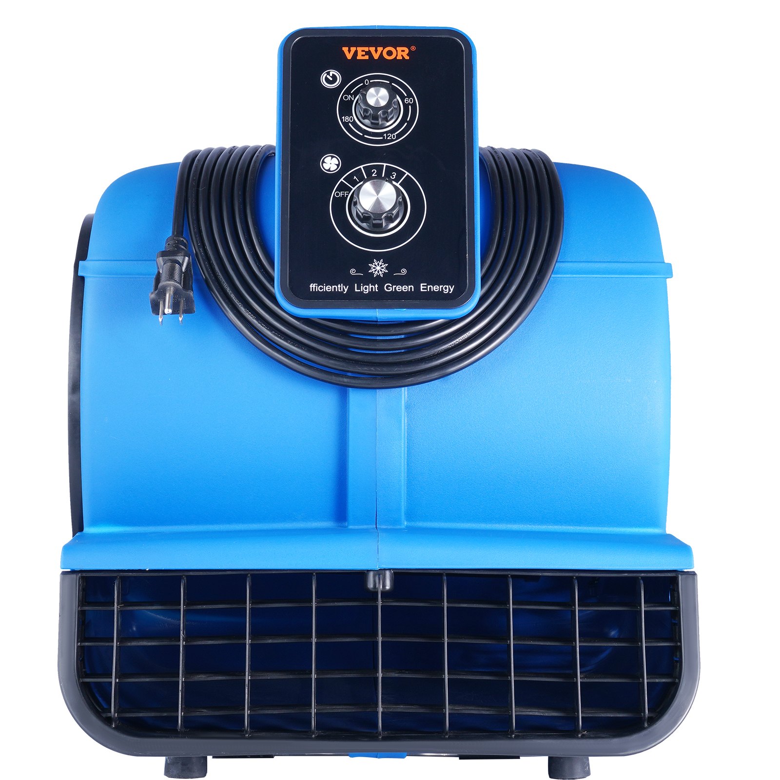 VEVOR Floor Blower, 1/2 HP, 2600 CFM Air Mover for Drying and Cooling, Portable Carpet Dryer Fan with 4 Blowing Angles and Time Function, for Janitorial, Home, Commercial, Industrail Use, ETL Listed