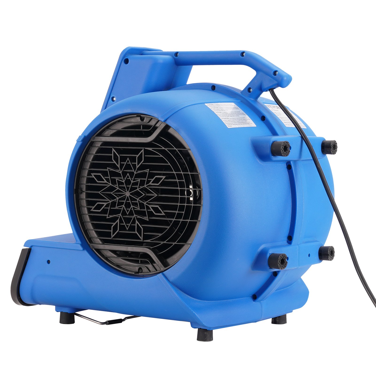 VEVOR Floor Blower, 1/2 HP, 2600 CFM Air Mover for Drying and Cooling, Portable Carpet Dryer Fan with 4 Blowing Angles and Time Function, for Janitorial, Home, Commercial, Industrail Use, ETL Listed