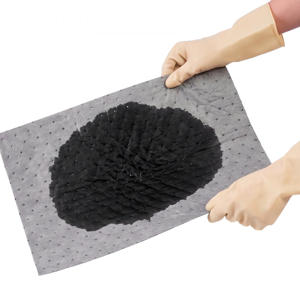 VEVOR Complete Spill Absorbent Kit for Oil & Water, 20PCS Medium-Duty Spill Absorbent Pads, 2 Socks, 2 Pillows, 2 Hazardous Material Bags, 1 Carrying Bag for Garage Workshop Spill Control & Cleanup