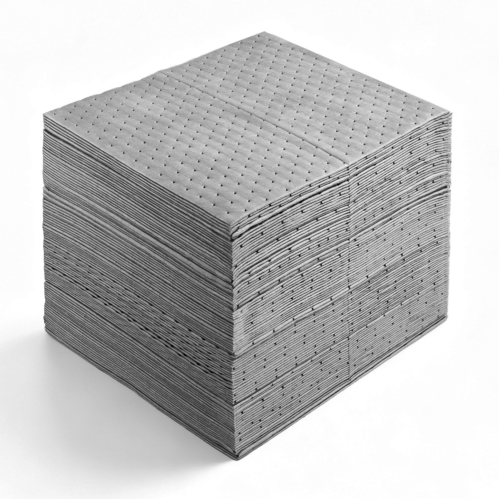 VEVOR Oil & Water Absorbent Pads, 16" x 18" 100-Pack, Heavy-Duty Spill Absorbing Pads, Universal for Gasoline/Engine Oil/Water/Coolant, Durable PP Spill Control Mats for Garage Workshop Factory
