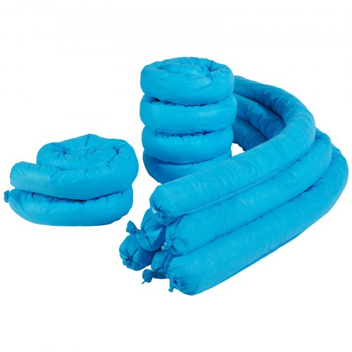 VEVOR Universal Absorbent Sock, Water Absorbing Snake 20 Gal Capacity, 3" x 47.24" Mildew-Resistant Spill Control Sock, 12 pcs