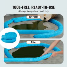 VEVOR Universal Absorbent Sock Water Absorbing Snake 20 Gal 12 pcs 3" x 47.24"