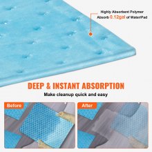 VEVOR Spill Absorbent Pads, Water Absorbing Mat Pad in Dispenser Box, 6 Gal Capacity, 15" L x19" W Polypropylene Absorbent Pad for Water, 30 pcs per Box