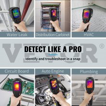 VEVOR Thermal Imaging Camera, 320 x 240 Pixels Super Resolution, 25Hz Refresh Rate Infrared Camera with -4 to 752°F Temperature Range, 32G Built-in SD Card, and Rechargeable Li-ion Battery