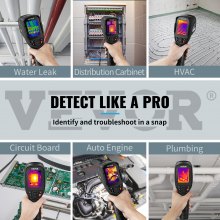 VEVOR Thermal Imaging Camera, 320 x 240 Pixels Super Resolution with 2MP Visual Camera, 25Hz Refresh Rate Infrared Camera with -4℉~1022℉ Temp, 64G SD Card and Rechargeable Li-ion Battery