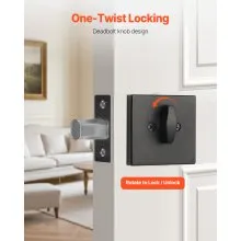 Cerradura de pestillo de seguridad con cilindro simple cuadrado, llave de pestillo de seguridad de un lado, color negro mate, 3 llaves