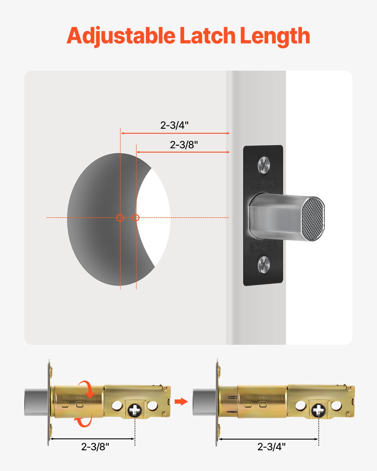 VEVOR Deadbolt Lock, Square Single Cylinder Dead Bolt, Keyed 1 Side, Fits Standard Size Interior and Exterior Doors, Full Metal, with 3 Keys, for Front Entry Door Residential Security, Matte Black