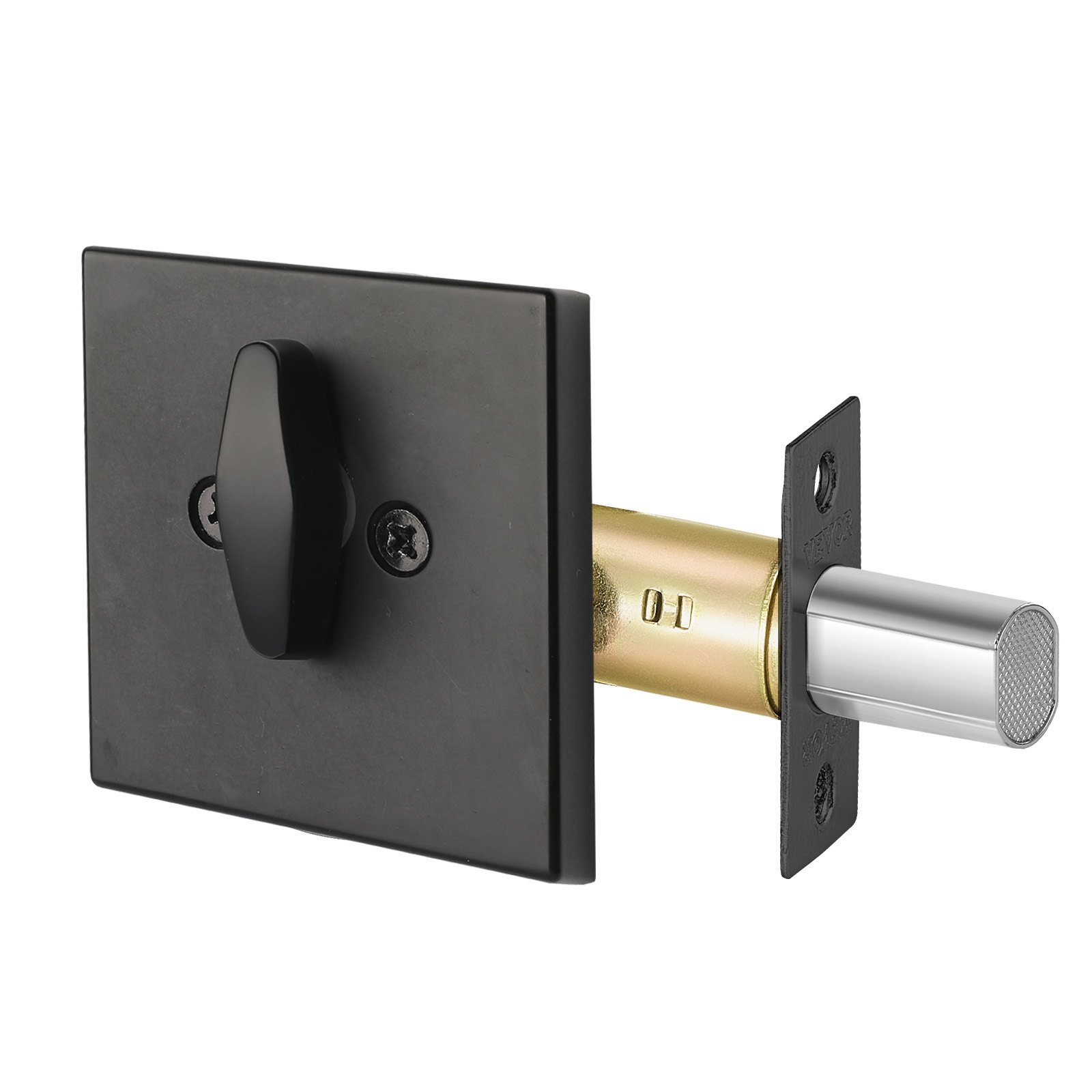 VEVOR Deadbolt Lock, Square Single Cylinder Dead Bolt, Keyed 1 Side, Fits Standard Size Interior and Exterior Doors, Full Metal, with 3 Keys, for Front Entry Door Residential Security, Matte Black
