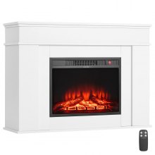 43 Inch Freestanding Electric Fireplace Stove Heater 1500W Mantel White