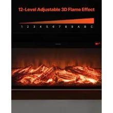 65.5 Inch Freestanding Electric Fireplace Stove Heater 1500W Mantel Brown
