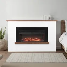 65.5 Inch Freestanding Electric Fireplace Stove Heater 1500W Mantel Brown