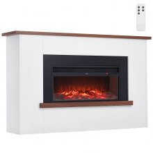 65.5 Inch Freestanding Electric Fireplace Stove Heater 1500W Mantel Brown