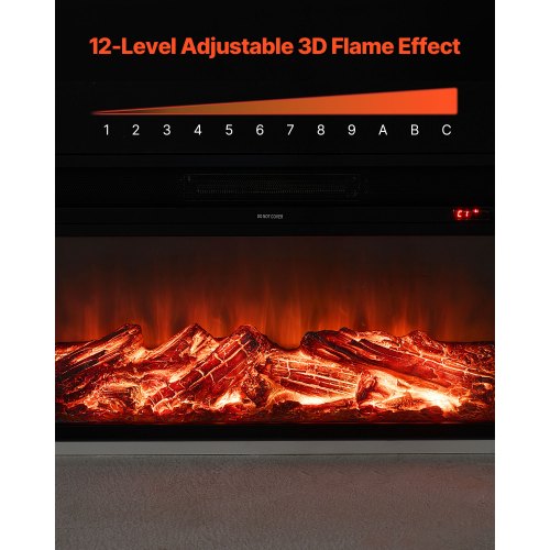 VEVOR 75 inch Freestanding Fireplaces, 1500W 5120BTU Fake Electric Fireplace Stove Heater with Mantel, Overheating Protection, Adjustable Flames,Timer, Remote, for Living Room,Bedroom,White