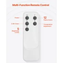 75 Inch Freestanding Electric Fireplace Stove Heater 1500W Remote White