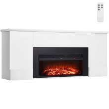 75 Inch Freestanding Electric Fireplace Stove Heater 1500W Remote White
