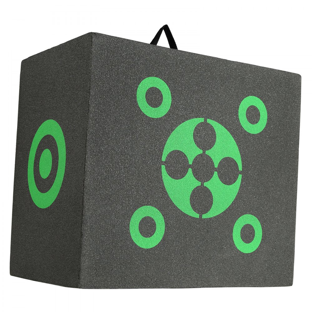 VEVOR Archery Target, 16"x18" All-side Shotting Archery Arrow Target, Outdoor Portable Archery Target with Carry Handle, Easy Arrow Removal, Great Visibility, Lightweight, Easy to Transport, Black
