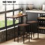 VEVOR Bar Table and Chairs Set 39" Pub Table Set with 2 Bar Stools Kitchen Dining Table and Chairs Set for 2 Iron Frame Counter Height Dining Sets for Home, Kitchen, Living Room