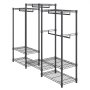 VEVOR Heavy Duty Clothes Rack, Rolling Clothing Garment Rack with 4 Hang Rods & 8 Storage Tiers, Adjustable Custom Closet Rack, Freestanding Wardrobe for Hanging Clothes, 362 kg Load Capacity