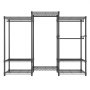 VEVOR Heavy Duty Clothes Rack, Rolling Clothing Garment Rack with 4 Hang Rods & 8 Storage Tiers, Adjustable Custom Closet Rack, Freestanding Wardrobe for Hanging Clothes, 362 kg Load Capacity