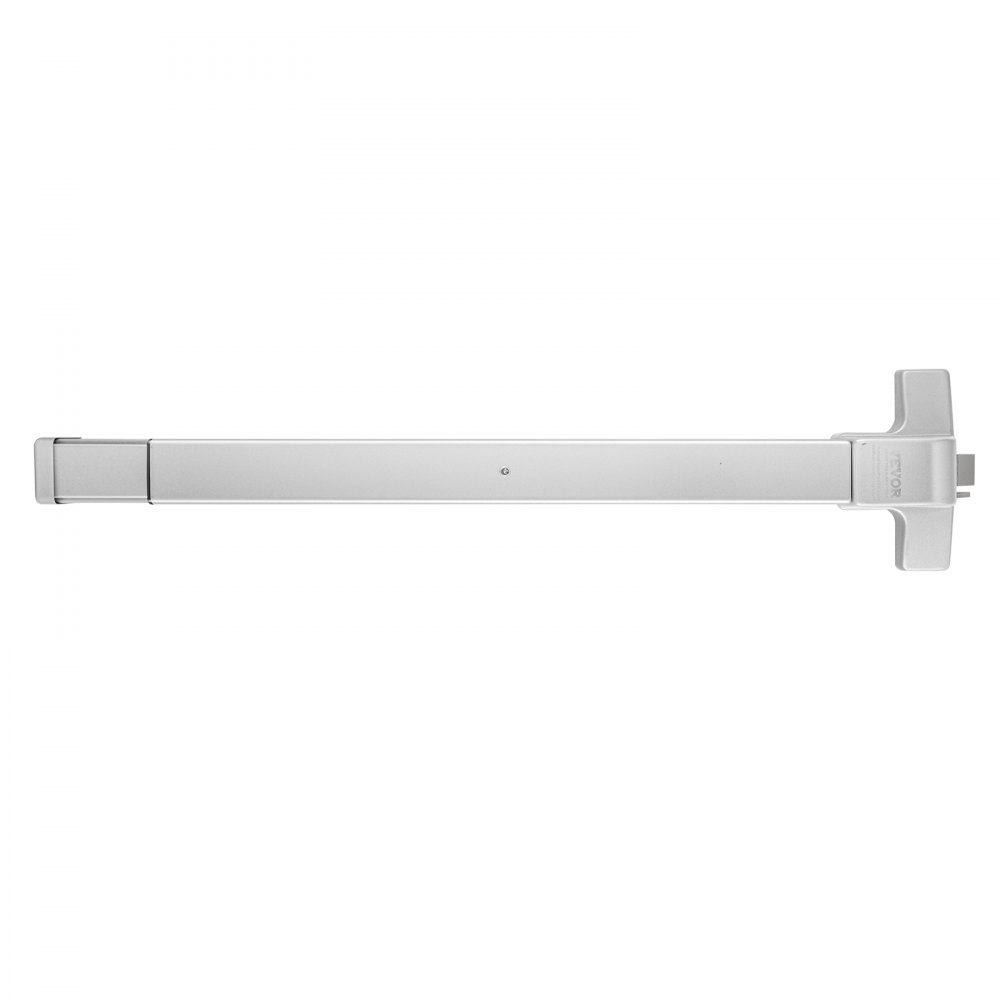 silver VEVOR push bar door lock for emergency exit with horizontal push bar and mounting hardware.