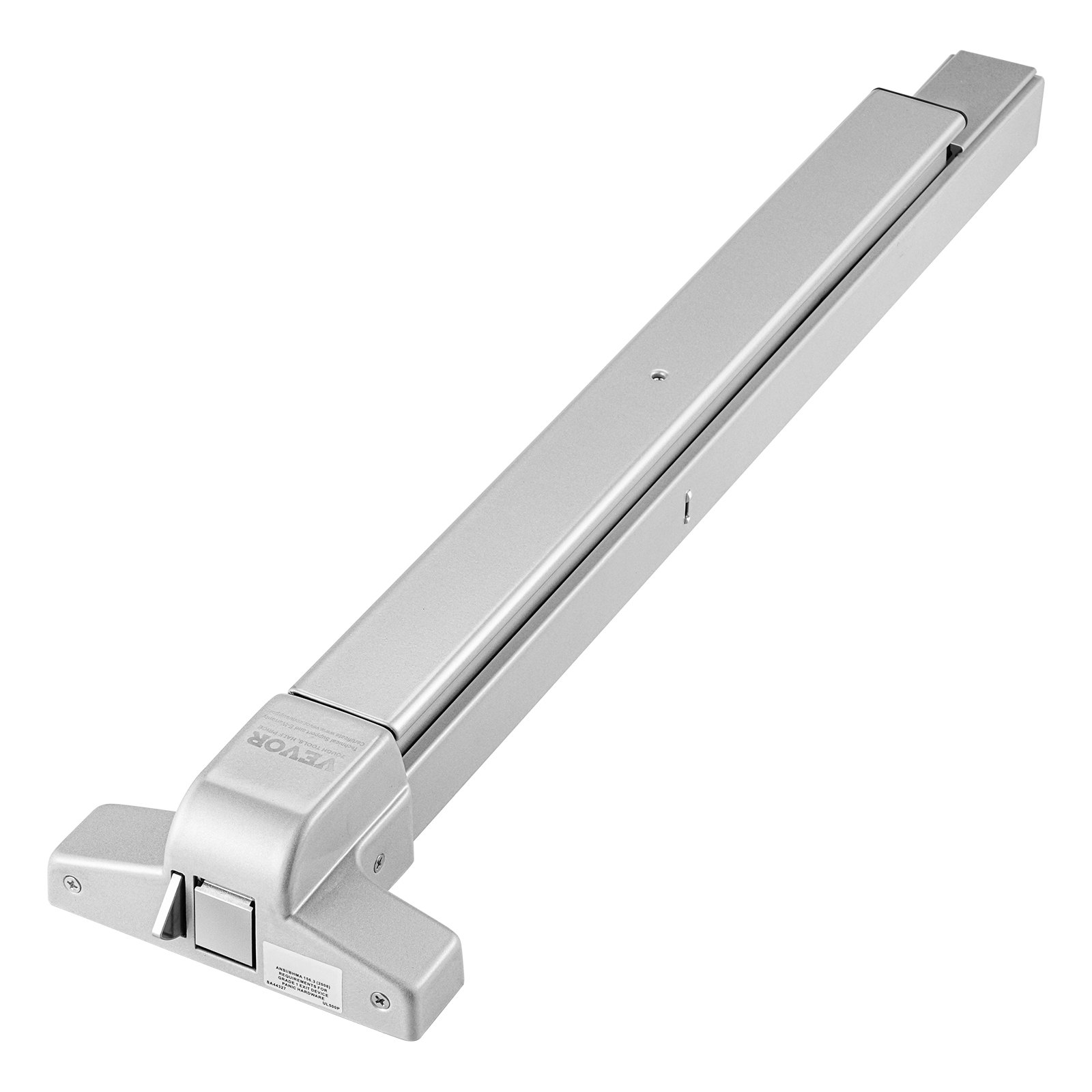 metallic VEVOR push bar door lock with a sleek design and sturdy construction.