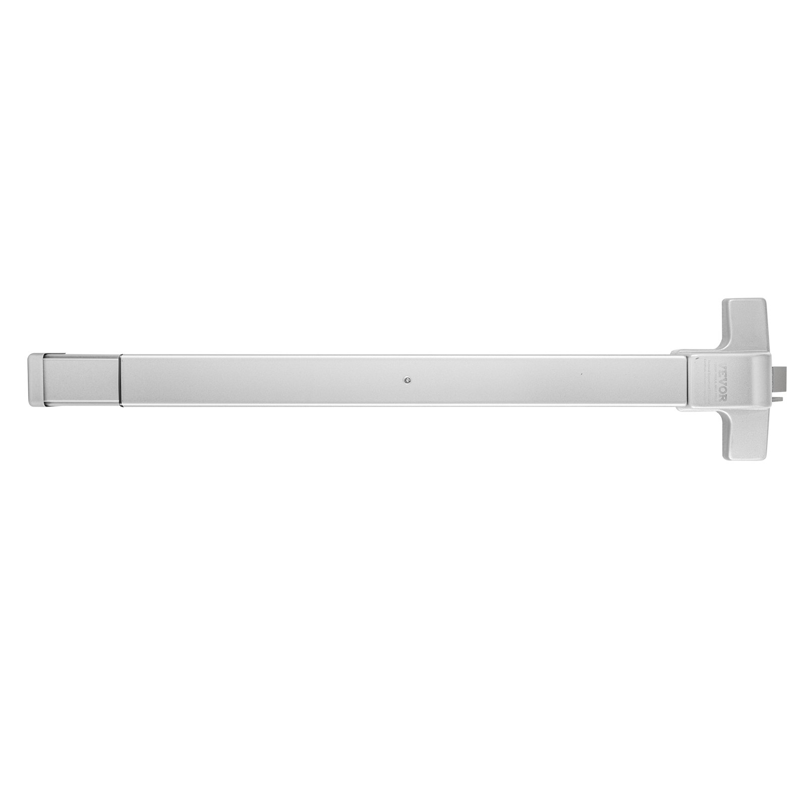 silver VEVOR push bar door lock for emergency exit with horizontal push bar and mounting hardware.