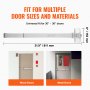 VEVOR Push Bar Door Locks, Stainless Steel Panic Bars for Exit Doors, with Exterior Lever and 3 Keys, Push Bar Panic Exit Device Door Hardware for Metal Wood Door, for Left and Right Handed Doors