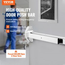 VEVOR Door Push Bar Panic Exit Device, 31” Stainless Steel Commercial Emergency Exit Door Push Bar with Exterior Lever and 3 Keys, Emergency Exit Door Hardware for 30"-36" Metal Wood Door