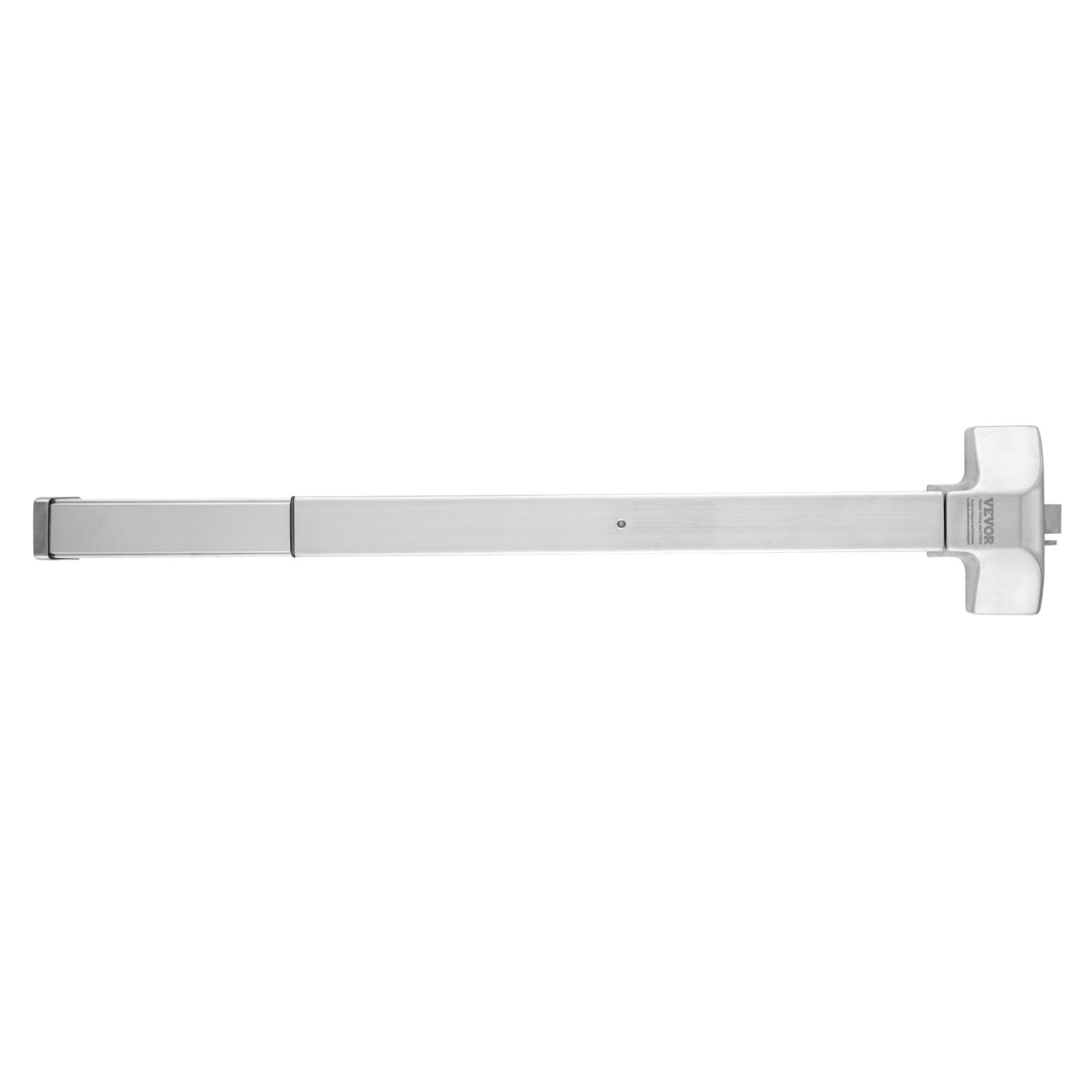 VEVOR panic exit device in silver with a horizontal push bar and end latch. sleek and durable design.