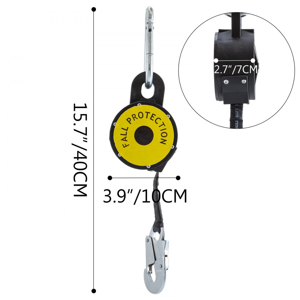 11 Feet Self Retracting Lifeline 2-set 265lb Fall Protection Durable Reliable